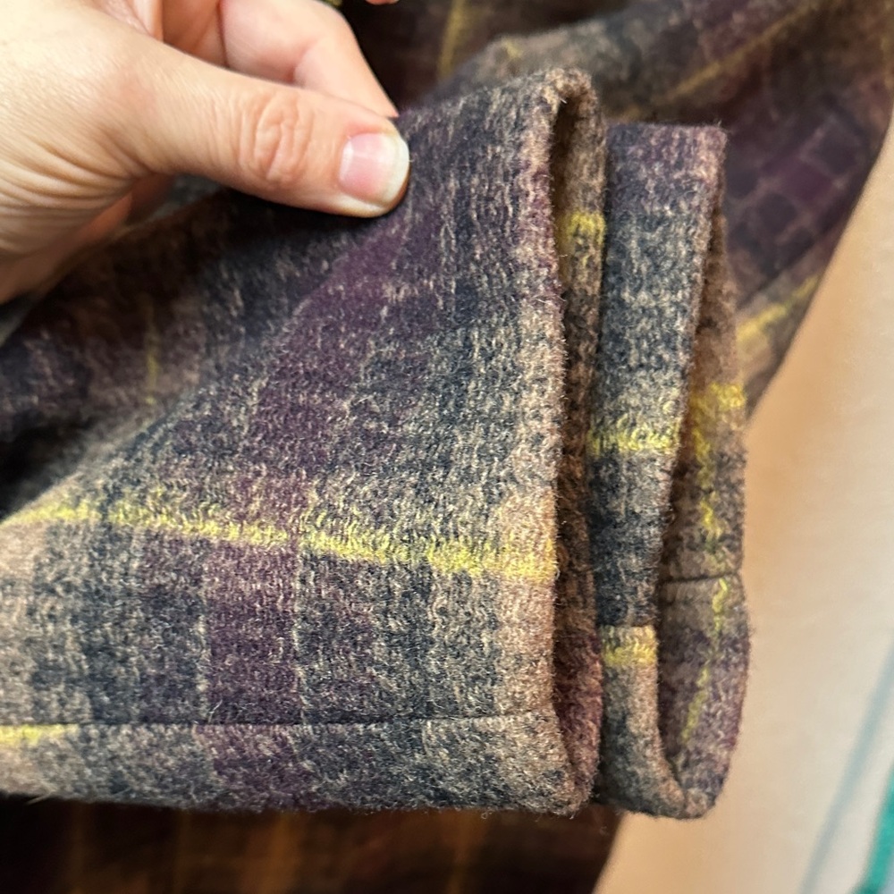 Pendleton Plaid Black and Brown Pea Coat - Picture 6 of 8